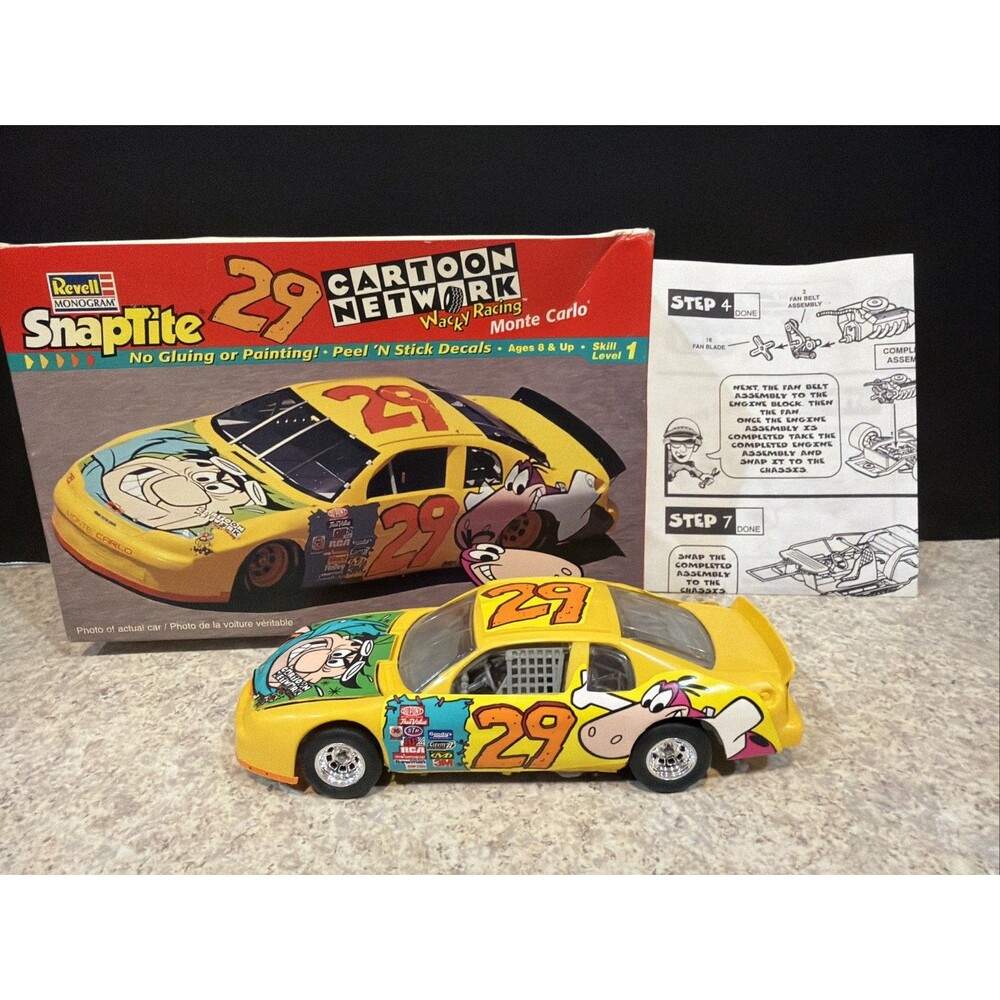 Vintage NASCAR Cartoon Network #29 Monte Carlo Stock Car Revell SnapTite Model